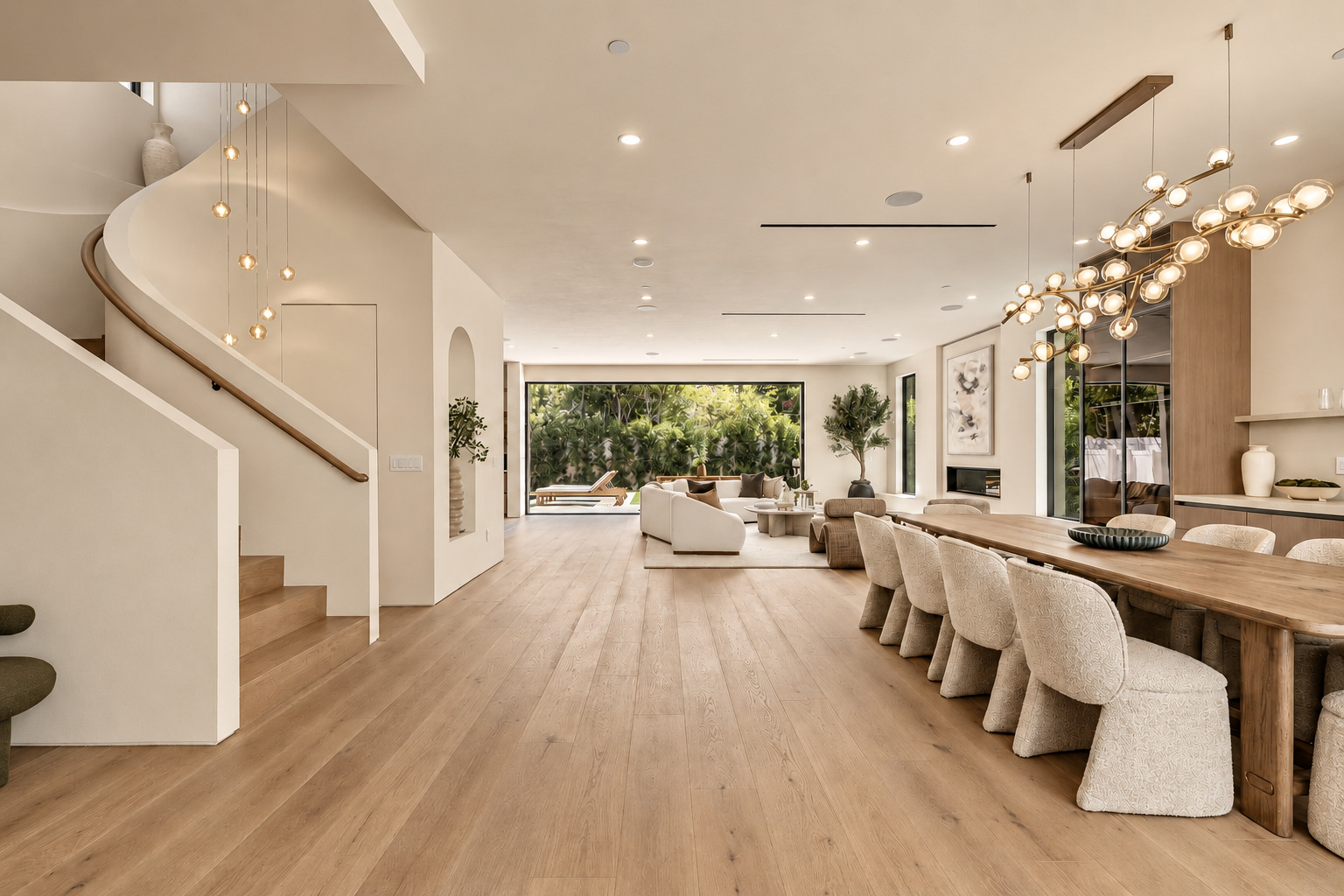 Dining room and garden by DG Builders