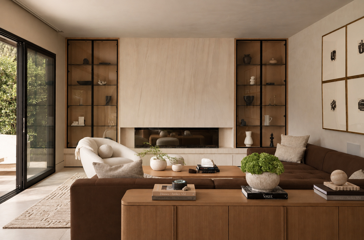 DG Builders warm modern living room renovation