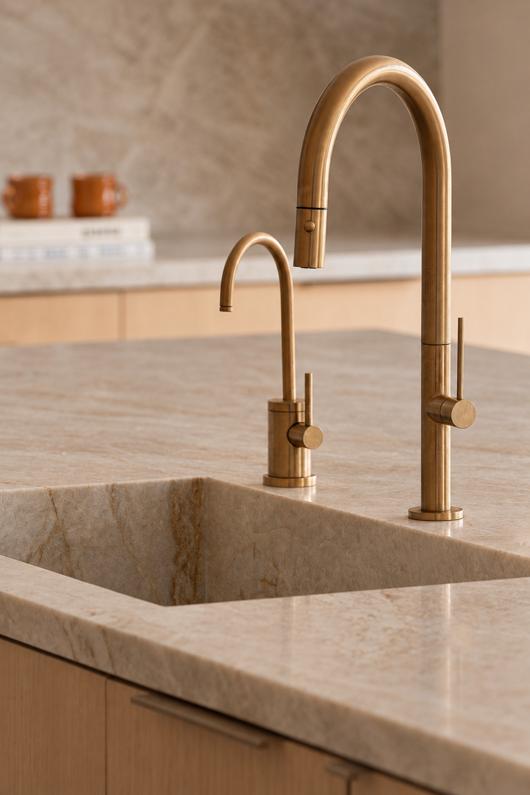 Brushed brass fixture by DG Builders